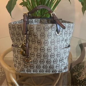 Michael Kors Black and Gray Monogram Tote